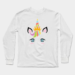 Unicorn Face Long Sleeve T-Shirt